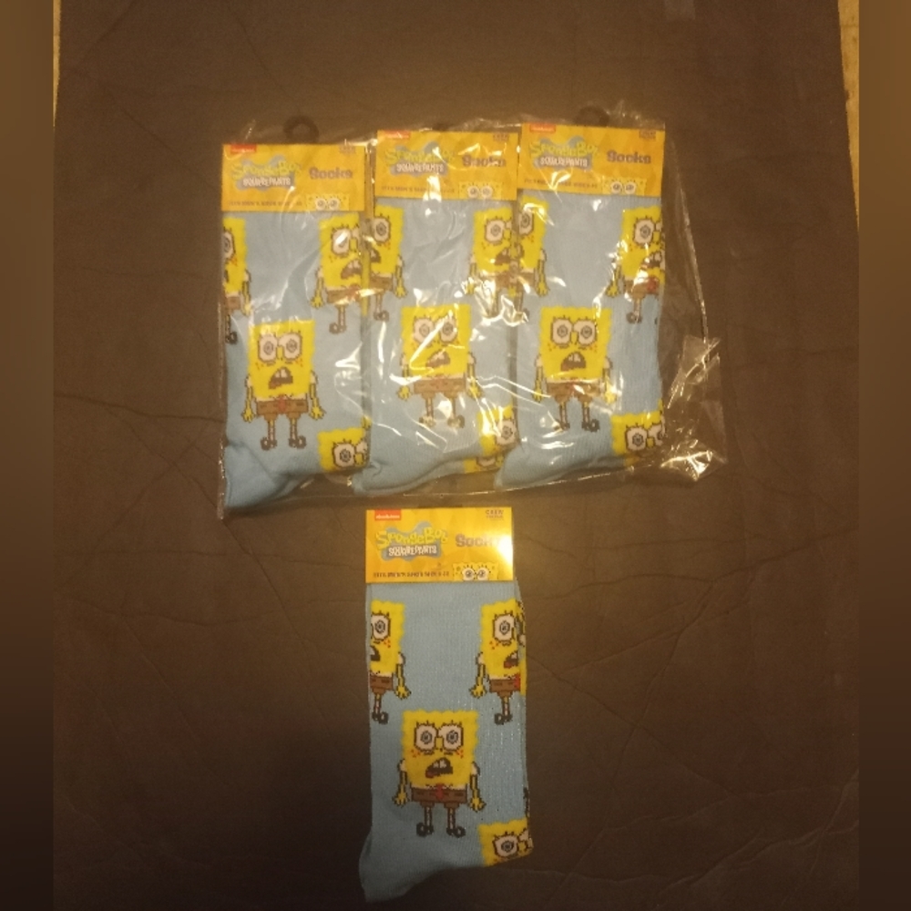 Nickelodeon SpongeBob SquarePants socks fits men shoe size 6/12 6 pack new